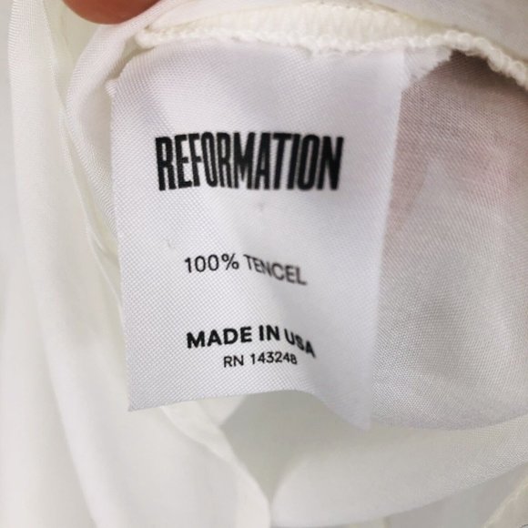 Reformation Women's Medium Long Sleeve Delicate Embroidered Blouse in Cream - Picture 7 of 10